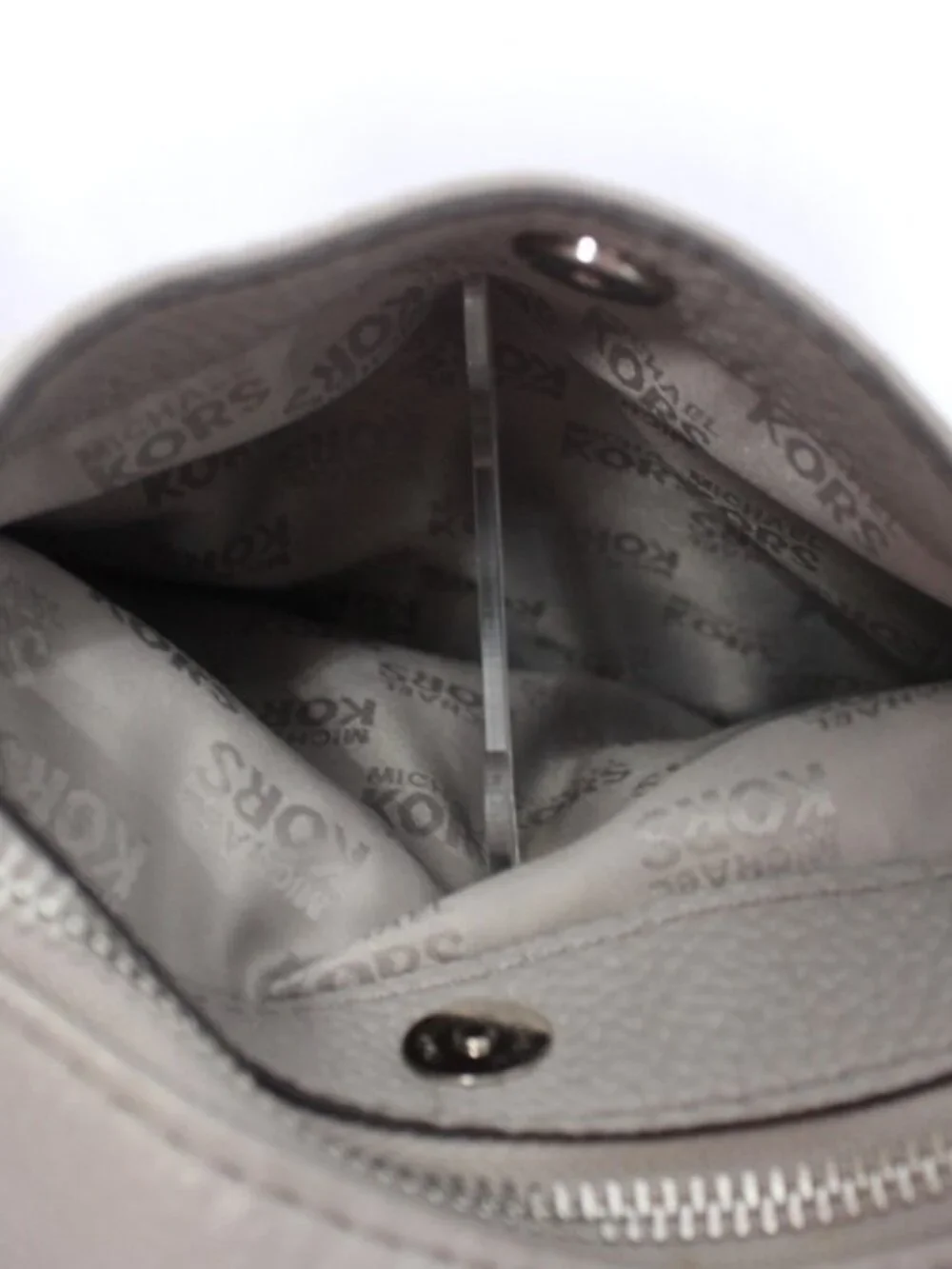 Michael Kors Fulton Large Pearl Grey Leather Convertible Shoulder Hobo Bag